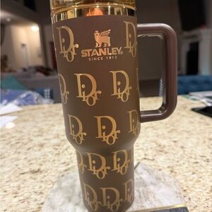 Stanley Brown With Gold Accents Travel Mug